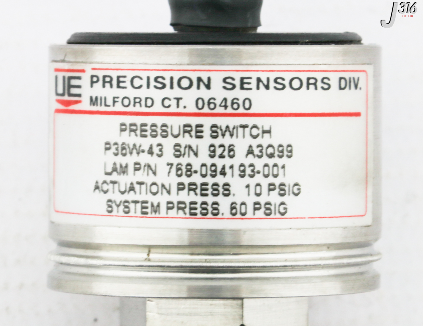 33021 LAM RESEARCH PRECISION SNSRS ABSOLUTE PR SWITCH 10PSIG 768